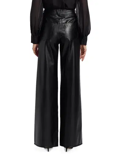 Veronica Beard Women's Kasey Faux Leather Wide-Leg Pants - Black | Thumbnail 5 Veronica Beard Women's Kasey Faux Leather Wide-Leg Pants - Black | Thumbnail 5