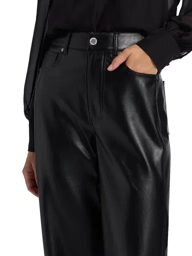 Veronica Beard Women's Kasey Faux Leather Wide-Leg Pants - Black | Thumbnail 6 Veronica Beard Women's Kasey Faux Leather Wide-Leg Pants - Black | Thumbnail 6