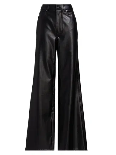 Veronica Beard Women's Kasey Faux Leather Wide-Leg Pants - Black | Thumbnail 1 Veronica Beard Women's Kasey Faux Leather Wide-Leg Pants - Black | Thumbnail 1
