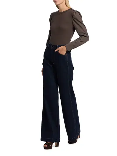 Veronica Beard Women's Kasey Mid-Rise Wide-Leg Jeans | Thumbnail 2 Veronica Beard Women's Kasey Mid-Rise Wide-Leg Jeans | Thumbnail 2