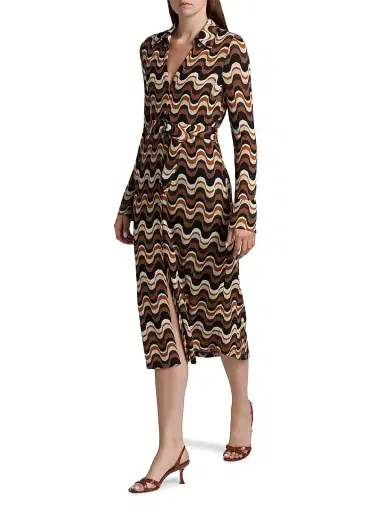 Ramy Brook Women's Lydia Swirled Belted Midi-Dress - Black Multi | Thumbnail 2 Ramy Brook Women's Lydia Swirled Belted Midi-Dress - Black Multi | Thumbnail 2