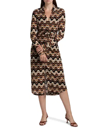 Ramy Brook Women's Lydia Swirled Belted Midi-Dress - Black Multi | Thumbnail 3 Ramy Brook Women's Lydia Swirled Belted Midi-Dress - Black Multi | Thumbnail 3