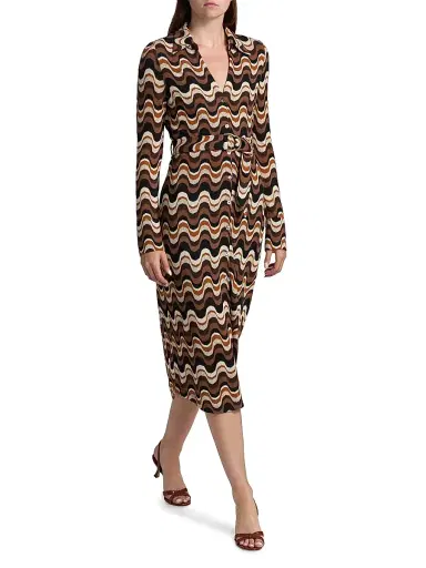 Ramy Brook Women's Lydia Swirled Belted Midi-Dress - Black Multi | Thumbnail 4 Ramy Brook Women's Lydia Swirled Belted Midi-Dress - Black Multi | Thumbnail 4