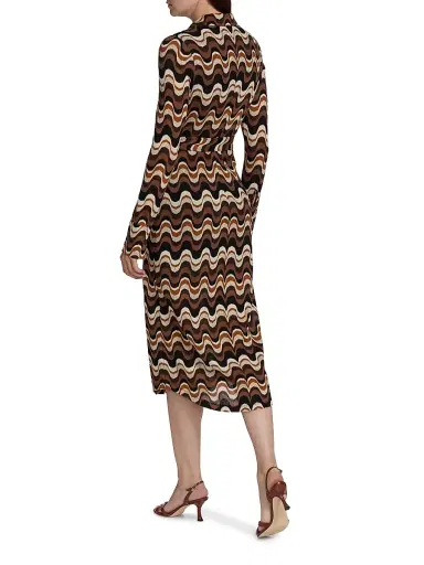Ramy Brook Women's Lydia Swirled Belted Midi-Dress - Black Multi | Thumbnail 5 Ramy Brook Women's Lydia Swirled Belted Midi-Dress - Black Multi | Thumbnail 5
