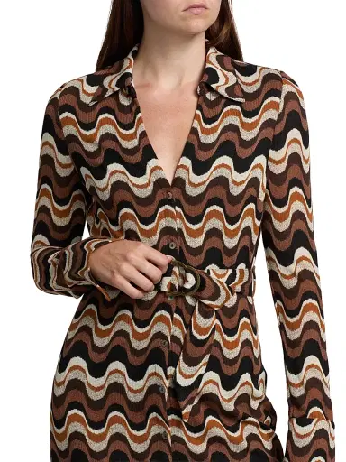 Ramy Brook Women's Lydia Swirled Belted Midi-Dress - Black Multi | Thumbnail 6 Ramy Brook Women's Lydia Swirled Belted Midi-Dress - Black Multi | Thumbnail 6