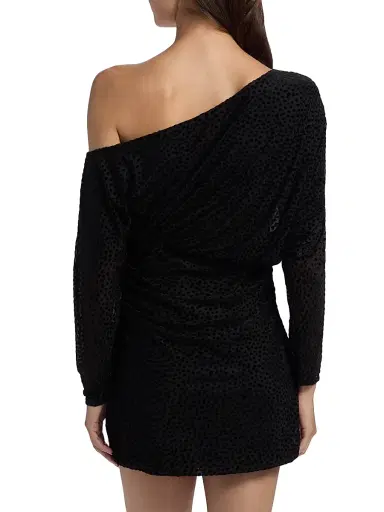 Ramy Brook Women's Lawrence Polka Dot One-Shoulder Minidress - Black Dot | Thumbnail 5 Ramy Brook Women's Lawrence Polka Dot One-Shoulder Minidress - Black Dot | Thumbnail 5