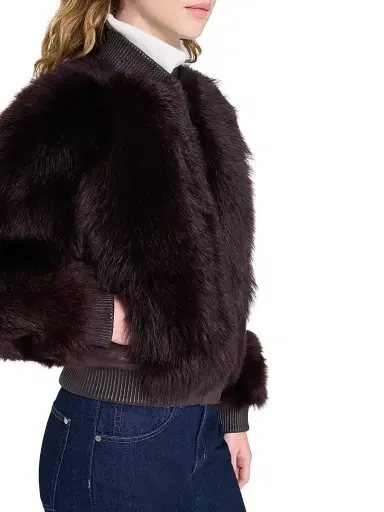 TWP Women's Marnie Leather & Shearling Jacket - Red Wine | Thumbnail 6 TWP Women's Marnie Leather & Shearling Jacket - Red Wine | Thumbnail 6
