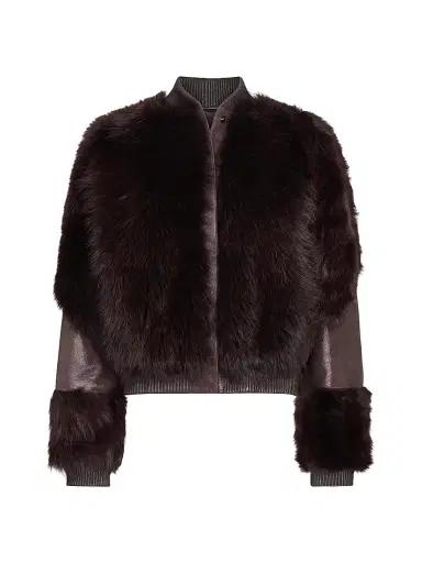 TWP Women's Marnie Leather & Shearling Jacket - Red Wine | Thumbnail 1 TWP Women's Marnie Leather & Shearling Jacket - Red Wine | Thumbnail 1