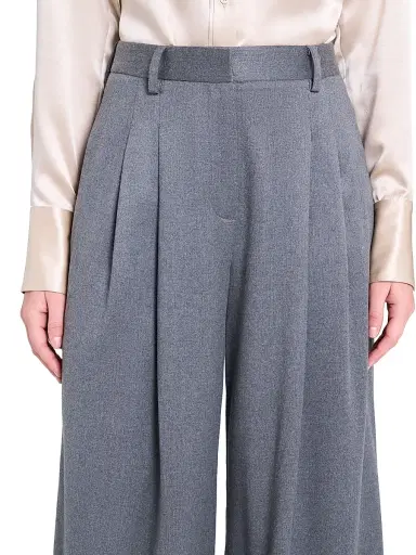TWP Women's Avery Tailored Wool Straight-Leg Pants - Medium Heather Grey | Thumbnail 6 TWP Women's Avery Tailored Wool Straight-Leg Pants - Medium Heather Grey | Thumbnail 6