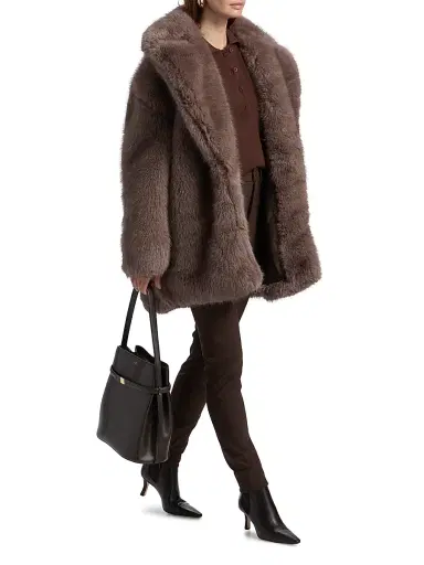 Ronny Kobo Women's Fonzee Faux-Fur Coat - Grey Brown | Thumbnail 2 Ronny Kobo Women's Fonzee Faux-Fur Coat - Grey Brown | Thumbnail 2