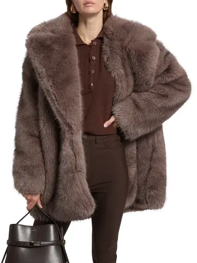 Ronny Kobo Women's Fonzee Faux-Fur Coat - Grey Brown | Thumbnail 3 Ronny Kobo Women's Fonzee Faux-Fur Coat - Grey Brown | Thumbnail 3