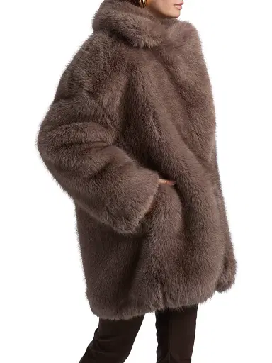 Ronny Kobo Women's Fonzee Faux-Fur Coat - Grey Brown | Thumbnail 4 Ronny Kobo Women's Fonzee Faux-Fur Coat - Grey Brown | Thumbnail 4
