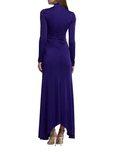 Halston Women's Mya Hardware-Accented Jersey Long-Sleeve Dress - Blue Violet - Size 2 | Thumbnail 5 Halston Women's Mya Hardware-Accented Jersey Long-Sleeve Dress - Blue Violet - Size 2 | Thumbnail 5