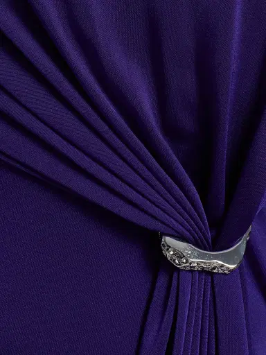 Halston Women's Mya Hardware-Accented Jersey Long-Sleeve Dress - Blue Violet - Size 2 | Thumbnail 7 Halston Women's Mya Hardware-Accented Jersey Long-Sleeve Dress - Blue Violet - Size 2 | Thumbnail 7