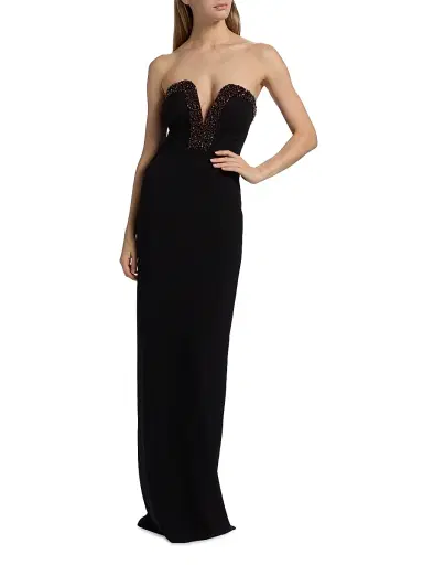 Halston Women's Ila Embellished Strapless Gown - Black - Size 6 | Thumbnail 2 Halston Women's Ila Embellished Strapless Gown - Black - Size 6 | Thumbnail 2