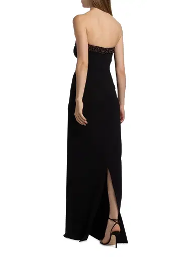 Halston Women's Ila Embellished Strapless Gown - Black - Size 6 | Thumbnail 5 Halston Women's Ila Embellished Strapless Gown - Black - Size 6 | Thumbnail 5