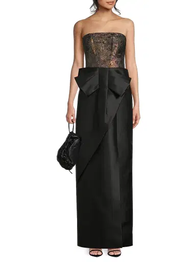 Kay Unger Women's Vanessa Metallic Strapless Column Gown - Carbon Multi | Thumbnail 2 Kay Unger Women's Vanessa Metallic Strapless Column Gown - Carbon Multi | Thumbnail 2