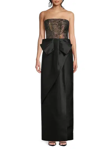 Kay Unger Women's Vanessa Metallic Strapless Column Gown - Carbon Multi | Thumbnail 3 Kay Unger Women's Vanessa Metallic Strapless Column Gown - Carbon Multi | Thumbnail 3