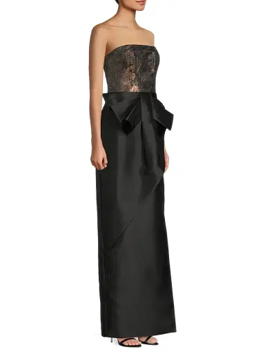 Kay Unger Women's Vanessa Metallic Strapless Column Gown - Carbon Multi | Thumbnail 4 Kay Unger Women's Vanessa Metallic Strapless Column Gown - Carbon Multi | Thumbnail 4