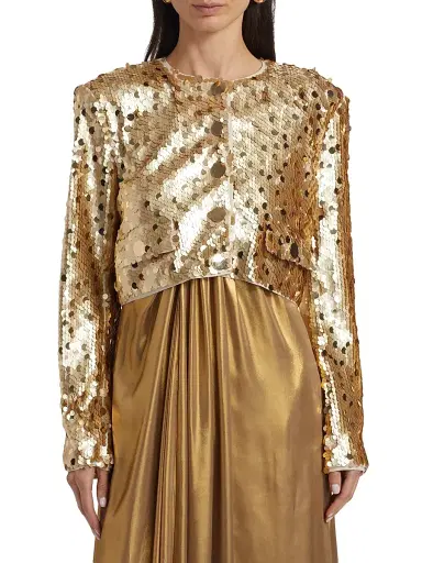 Toccin Women's Jones Sequin Crop Jacket | Thumbnail 3 Toccin Women's Jones Sequin Crop Jacket | Thumbnail 3