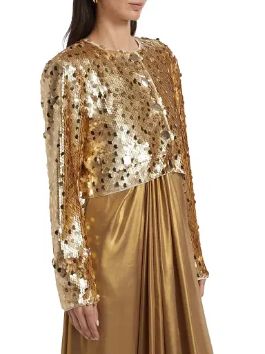 Toccin Women's Jones Sequin Crop Jacket | Thumbnail 4 Toccin Women's Jones Sequin Crop Jacket | Thumbnail 4