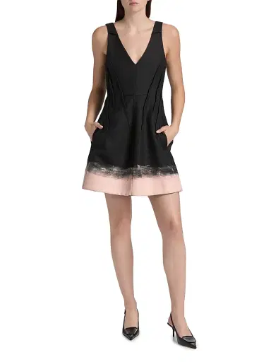 Jason Wu Collection Women's Glen Plaid Wool Minidress - Charcoal Light Pink | Thumbnail 2 Jason Wu Collection Women's Glen Plaid Wool Minidress - Charcoal Light Pink | Thumbnail 2