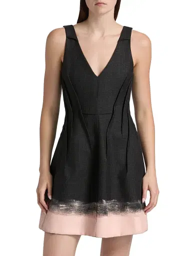 Jason Wu Collection Women's Glen Plaid Wool Minidress - Charcoal Light Pink | Thumbnail 3 Jason Wu Collection Women's Glen Plaid Wool Minidress - Charcoal Light Pink | Thumbnail 3