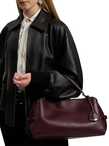 Ralph Lauren Collection Women's Leather Top Handle Bag - Burgundy | Thumbnail 2 Ralph Lauren Collection Women's Leather Top Handle Bag - Burgundy | Thumbnail 2
