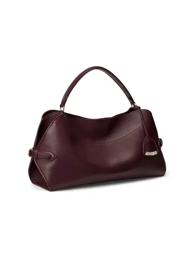 Ralph Lauren Collection Women's Leather Top Handle Bag - Burgundy | Thumbnail 4 Ralph Lauren Collection Women's Leather Top Handle Bag - Burgundy | Thumbnail 4