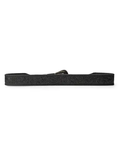 Ralph Lauren Collection Women's Tooled Leather Belt - Black - Size XS | Thumbnail 3 Ralph Lauren Collection Women's Tooled Leather Belt - Black - Size XS | Thumbnail 3