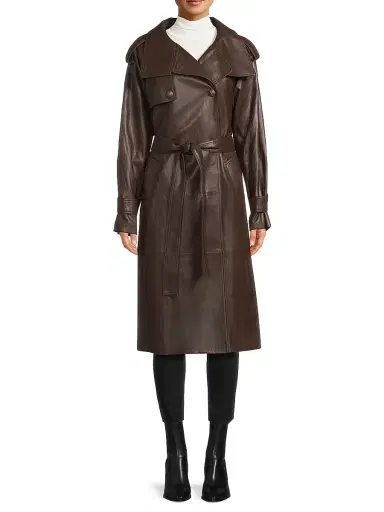 Kobi Halperin Women's Tony Faux-Leather Trench Coat | Thumbnail 3 Kobi Halperin Women's Tony Faux-Leather Trench Coat | Thumbnail 3