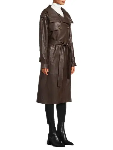 Kobi Halperin Women's Tony Faux-Leather Trench Coat | Thumbnail 4 Kobi Halperin Women's Tony Faux-Leather Trench Coat | Thumbnail 4