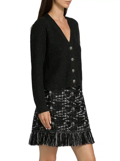 Kobi Halperin Women's Eddie V-Neck Cardigan - Dark Grey | Thumbnail 4 Kobi Halperin Women's Eddie V-Neck Cardigan - Dark Grey | Thumbnail 4