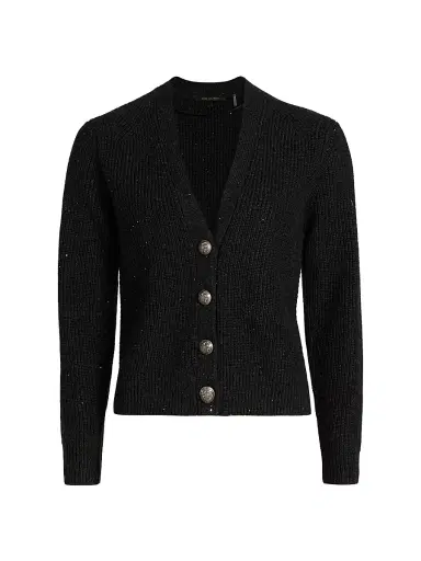Kobi Halperin Women's Eddie V-Neck Cardigan - Dark Grey | Thumbnail 1 Kobi Halperin Women's Eddie V-Neck Cardigan - Dark Grey | Thumbnail 1