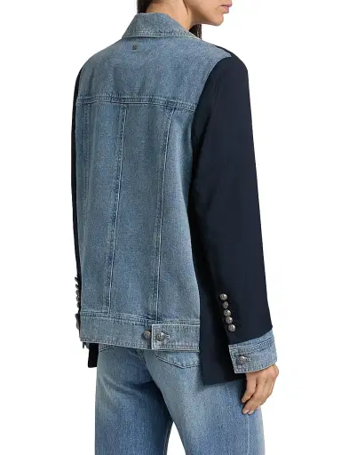 Kobi Halperin Women's Silva Mixed-Media Wool-Blend Jacket - Navy | Thumbnail 5 Kobi Halperin Women's Silva Mixed-Media Wool-Blend Jacket - Navy | Thumbnail 5