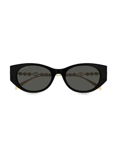 Gucci Women's Pearls & Strass 54MM Cat-Eye Sunglasses - Black | Thumbnail 3 Gucci Women's Pearls & Strass 54MM Cat-Eye Sunglasses - Black | Thumbnail 3