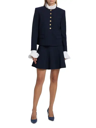 Kobi Halperin Women's Kiernan Wool-Blend Miniskirt - Navy | Thumbnail 2 Kobi Halperin Women's Kiernan Wool-Blend Miniskirt - Navy | Thumbnail 2