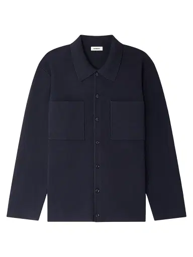 Sandro Men's Knit Jacket - Navy Blue | Thumbnail 1 Sandro Men's Knit Jacket - Navy Blue | Thumbnail 1
