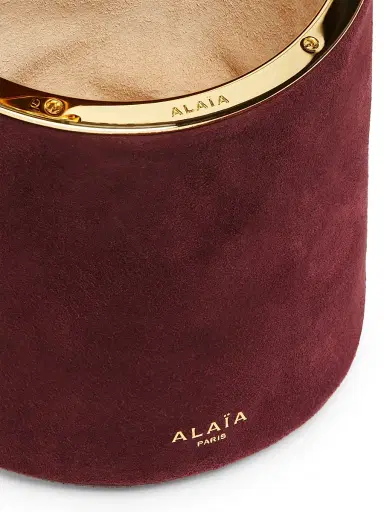 ALAIA Women's Suede Hinge Crossbody Bag - Rouge Grenat | Thumbnail 5 ALAIA Women's Suede Hinge Crossbody Bag - Rouge Grenat | Thumbnail 5