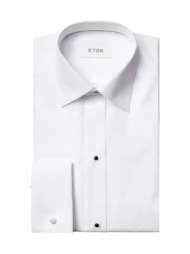 Eton Men's Contemporary-Fit Cotton Pique Tuxedo Shirt - White - Size 18 | Thumbnail 1 Eton Men's Contemporary-Fit Cotton Pique Tuxedo Shirt - White - Size 18 | Thumbnail 1
