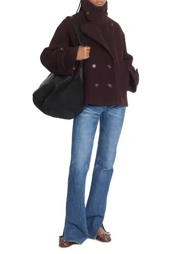 Chloé Women's Double-Breasted Wool-Blend Coat - Deep Purple | Thumbnail 2 Chloé Women's Double-Breasted Wool-Blend Coat - Deep Purple | Thumbnail 2