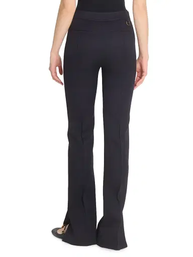 Chloé Women's Seasona Stretch-Cotton Straight-Leg Slit Pants - Black | Thumbnail 5 Chloé Women's Seasona Stretch-Cotton Straight-Leg Slit Pants - Black | Thumbnail 5