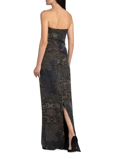 Giorgio Armani Women's Geometric Silk Strapless Column Gown | Thumbnail 5 Giorgio Armani Women's Geometric Silk Strapless Column Gown | Thumbnail 5