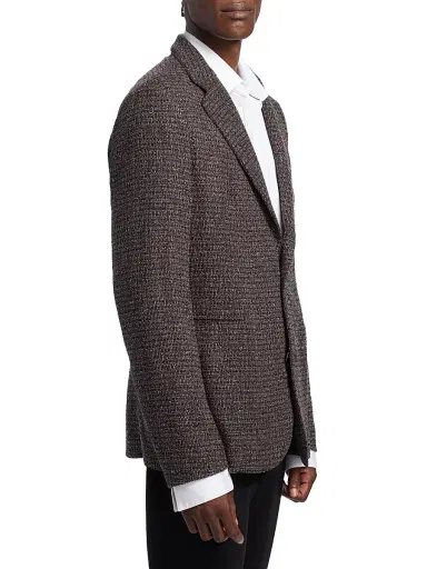 Emporio Armani Men's Virgin Wool-Blend Bouclé Jacket - Merlot - Size 48 | Thumbnail 4 Emporio Armani Men's Virgin Wool-Blend Bouclé Jacket - Merlot - Size 48 | Thumbnail 4