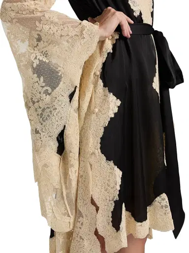 Zimmermann Women's Hypnotic Lace & Satin Wrap Dress - Black | Thumbnail 6 Zimmermann Women's Hypnotic Lace & Satin Wrap Dress - Black | Thumbnail 6