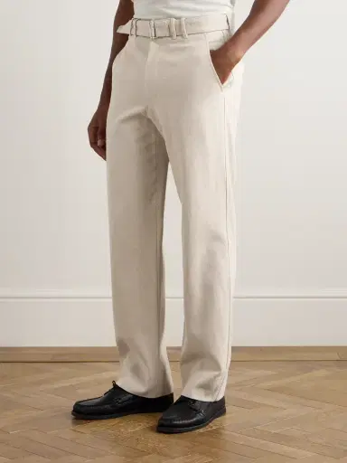 Stòffa Straight-Leg Belted Cotton-Twill Trousers - Men | Thumbnail 3 Stòffa Straight-Leg Belted Cotton-Twill Trousers - Men | Thumbnail 3
