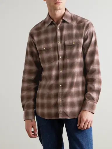 MR P. Checked Organic Cotton-Flannel Western Shirt - Men | Thumbnail 3 MR P. Checked Organic Cotton-Flannel Western Shirt - Men | Thumbnail 3