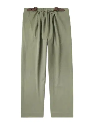 Loewe Wide-Leg Belted Garment-Dyed Cotton-Satin Trousers - Men | Thumbnail 1 Loewe Wide-Leg Belted Garment-Dyed Cotton-Satin Trousers - Men | Thumbnail 1