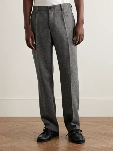 Portuguese Flannel Straight-Leg Pleated Wool Suit Trousers - Men | Thumbnail 3 Portuguese Flannel Straight-Leg Pleated Wool Suit Trousers - Men | Thumbnail 3