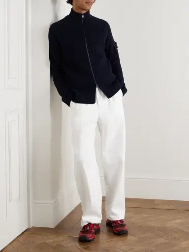 Stone Island STONE ISLAND GHOST Waffle-Knit Virgin Wool Zip-Up Cardigan - Men | Thumbnail 2 Stone Island STONE ISLAND GHOST Waffle-Knit Virgin Wool Zip-Up Cardigan - Men | Thumbnail 2